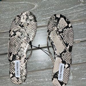 Steve Madden snakeskin flip flops